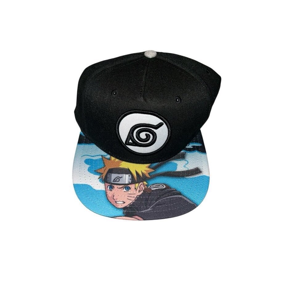 Naruto Shippuden Japanese Anime Men's Officially Licensed Black Snapback Hat Cap